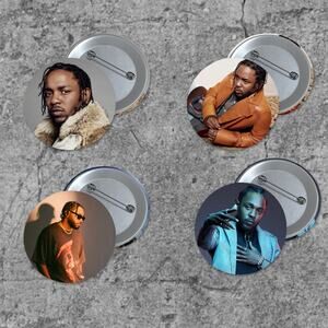Kendrick Lamar 1.5 Inch Pinback Buttons Music Rap Pop Artist Stocking Stuffer
